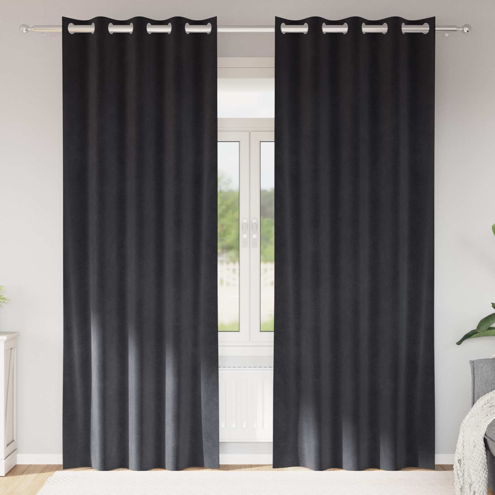 vidaXL Verdunkelungsvorhänge 2 pcs Dunkelgrau 140 x 245 cm Samt