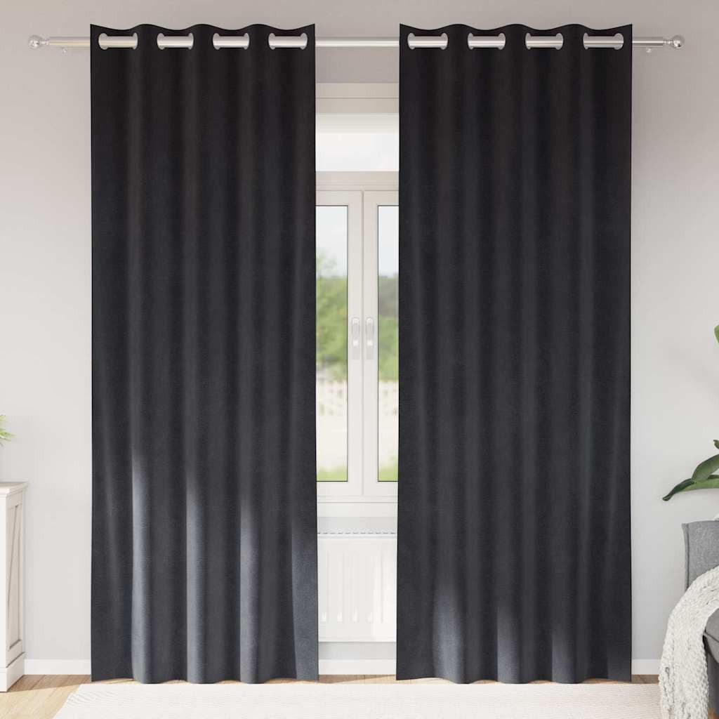 vidaXL Verdunkelungsvorhänge 2 pcs Dunkelgrau 140 x 260 cm Samt