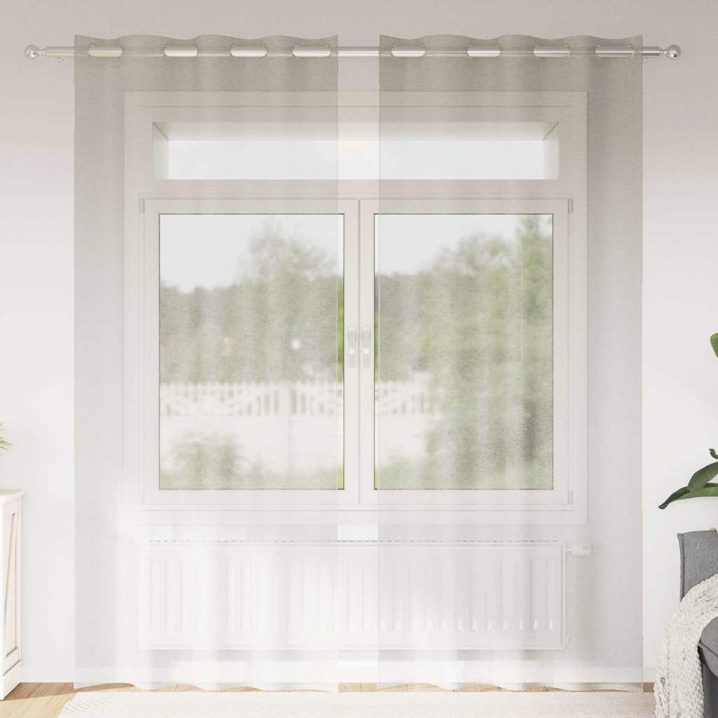 vidaXL Voile-Vorhang mit Vorhängen 2 pcs Creme 260 x 140 cm Polyester
