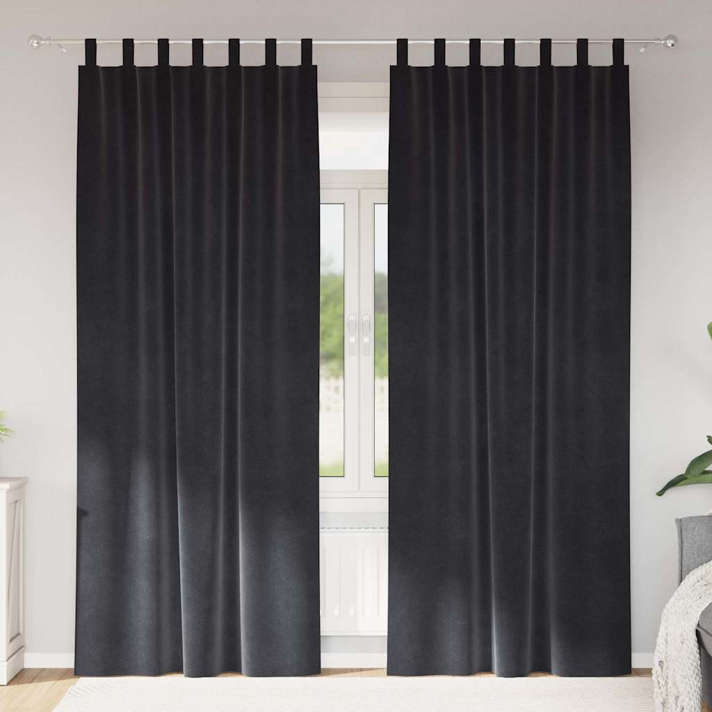 vidaXL Verdunkelungsvorhänge 2 pcs Dunkelgrau 140 x 225 cm Samt