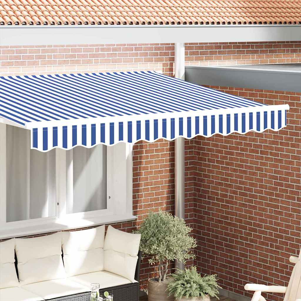 vidaXL Markisenschürzen-Ersatz Blau und Weiß 230 x 20 cm Polyester