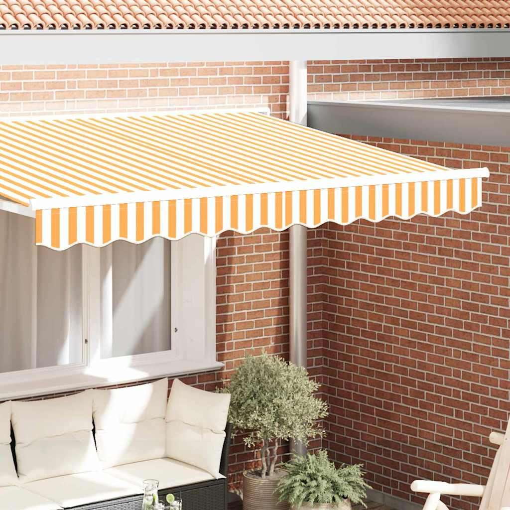 vidaXL Markisenschürzen-Ersatz Gelb und Weiß 230 x 20 cm Polyester