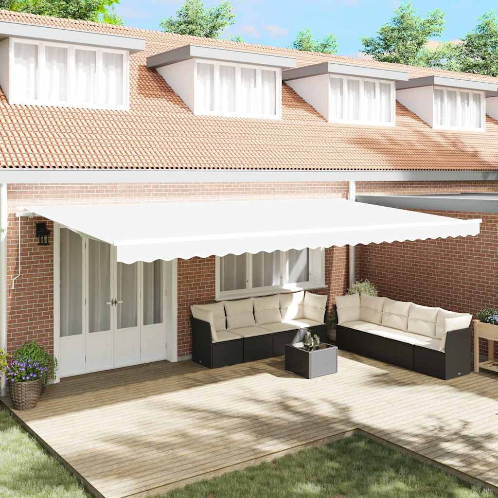 vidaXL Markisenersatzstoff Weiß 580 x 345 cm Polyester