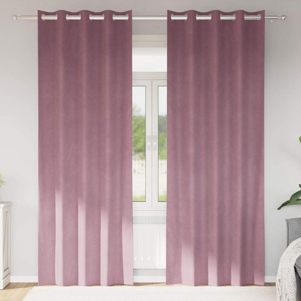 vidaXL Verdunkelungsvorhänge 2 pcs Dunkelrosa 140 x 260 cm Samt