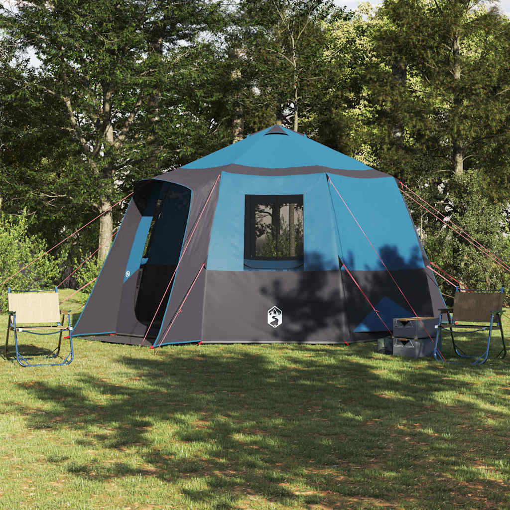 vidaXL Kabine Zelt 12-Personen Blau und Grau 405 x 405 x 273 cm