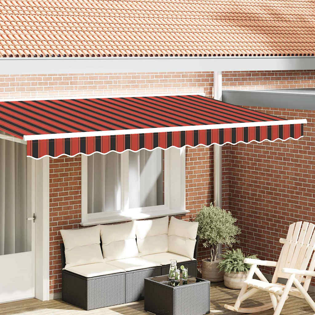 vidaXL Markisenschürzen-Ersatz Orange und Schwarz 380 x 20 cm
