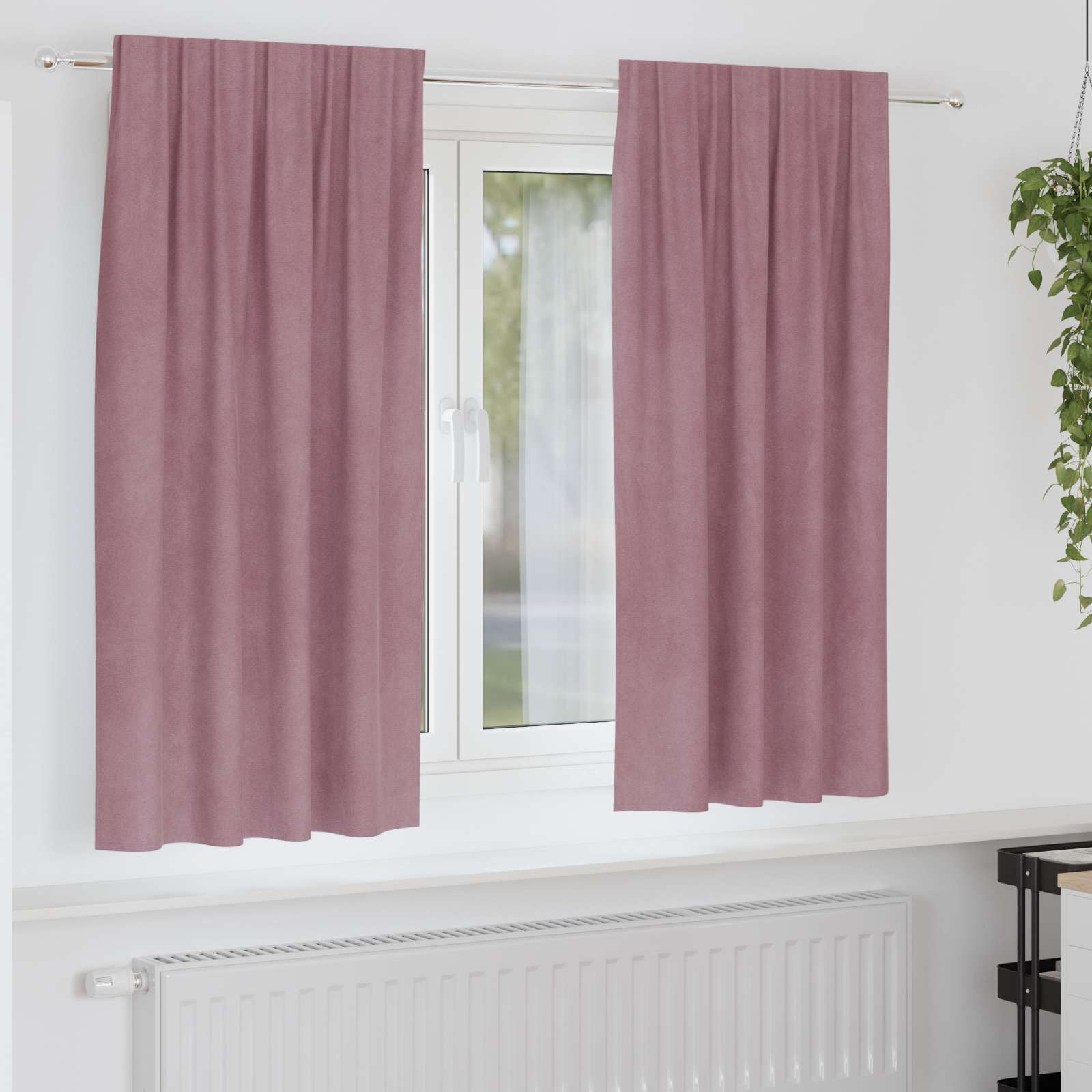 vidaXL Verdunkelungsvorhänge 2 pcs Dunkelrosa 140 x 175 cm Samt