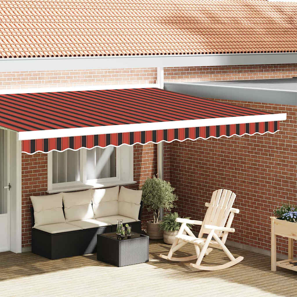 vidaXL Markisenschürzen-Ersatz Orange und Schwarz 430 x 20 cm