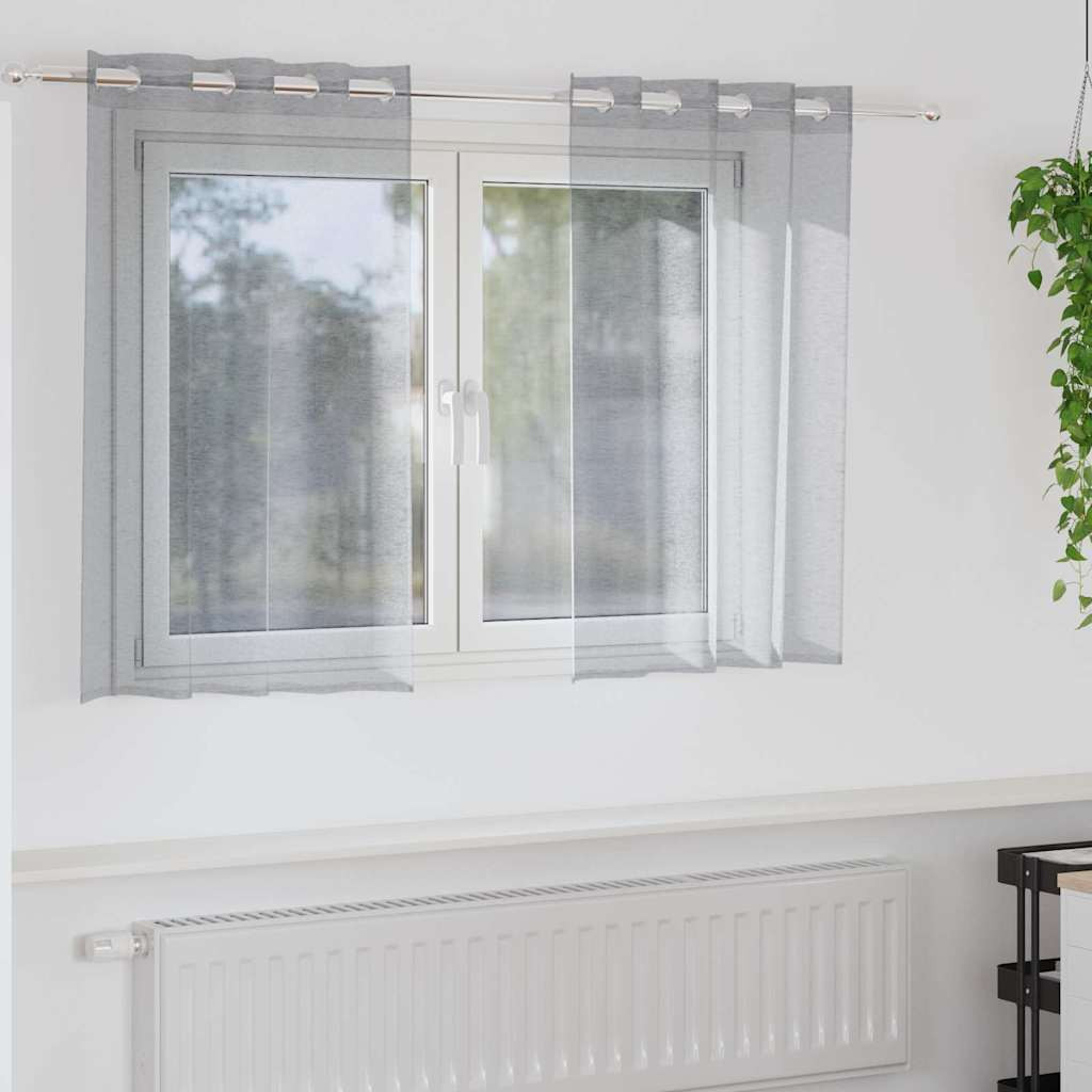 vidaXL Voile-Vorhang 2 pcs Dunkelgrau 140 x 140 cm Polyester