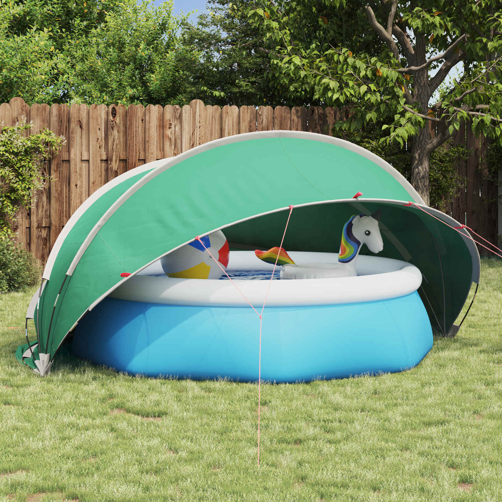 vidaXL Pool-Dome 336 x 322 x 160 cm 185T Polyester mit PU-Beschichtung