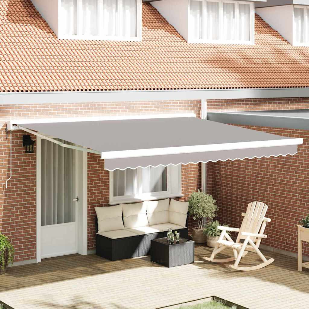 vidaXL Markisenersatzstoff Hellgrau 380 x 295 cm Polyester