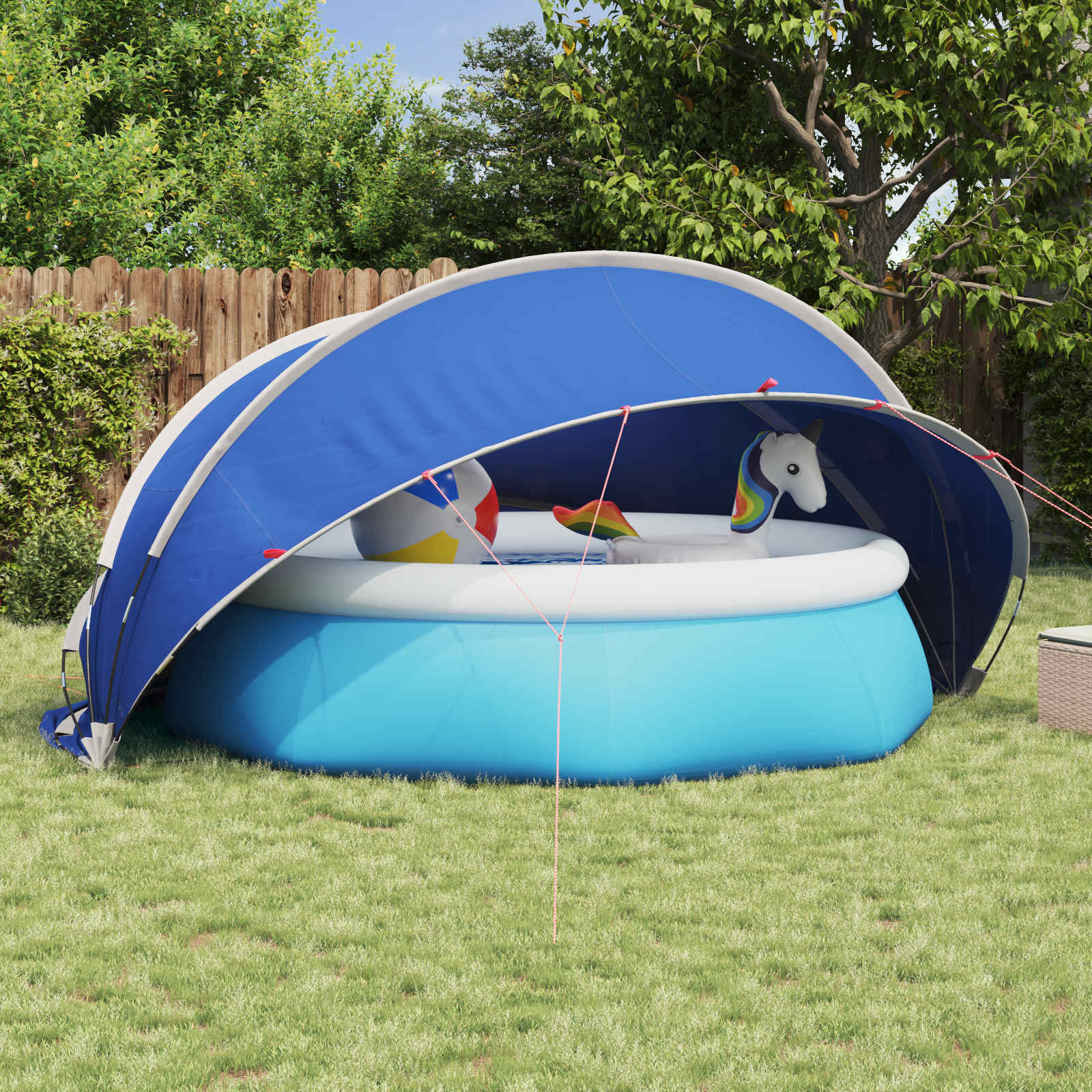 vidaXL Pool-Dome 405 x 405 x 192 cm 185T Polyester mit PU-Beschichtung