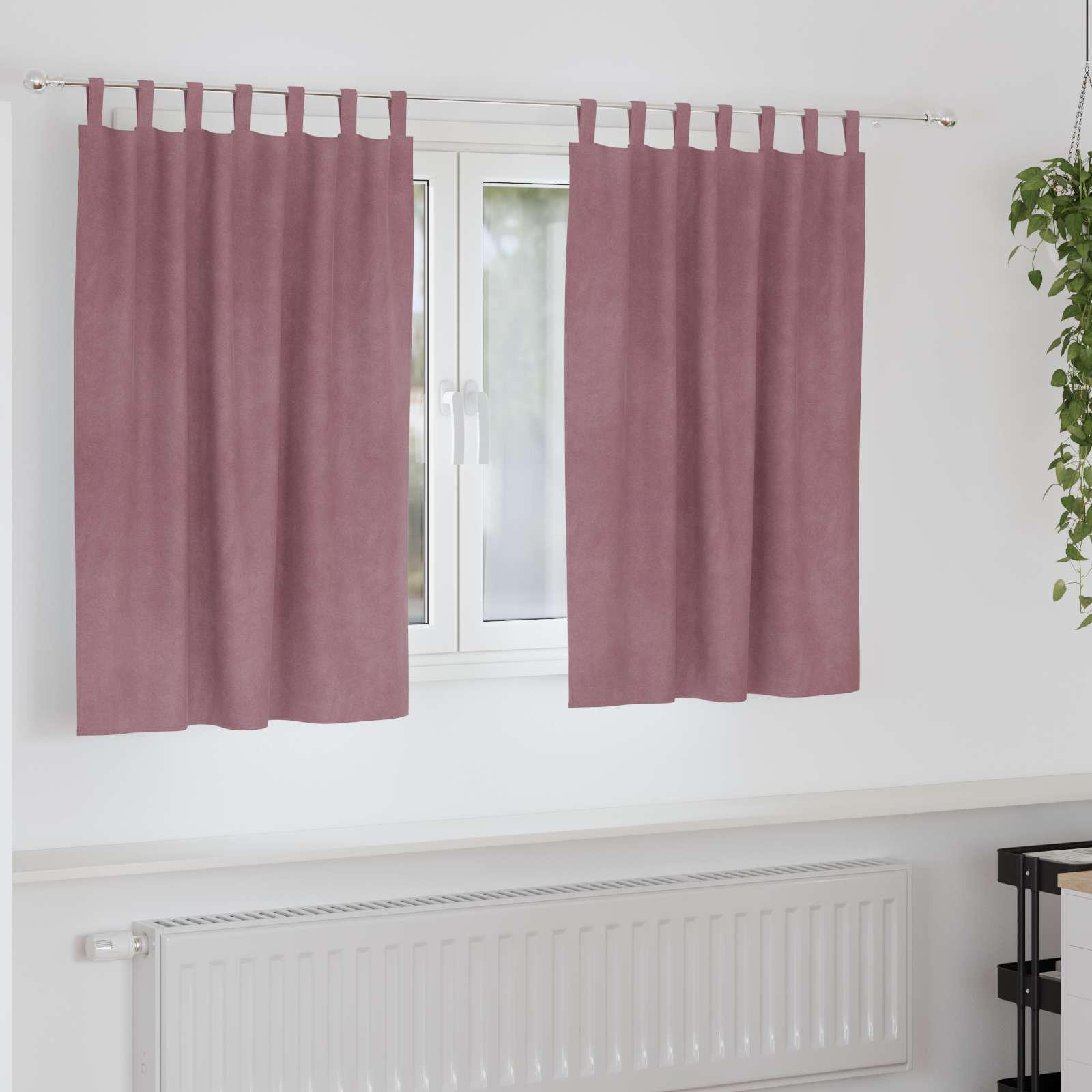 vidaXL Verdunkelungsvorhänge 2 pcs Dunkelrosa 140 x 140 cm Samt