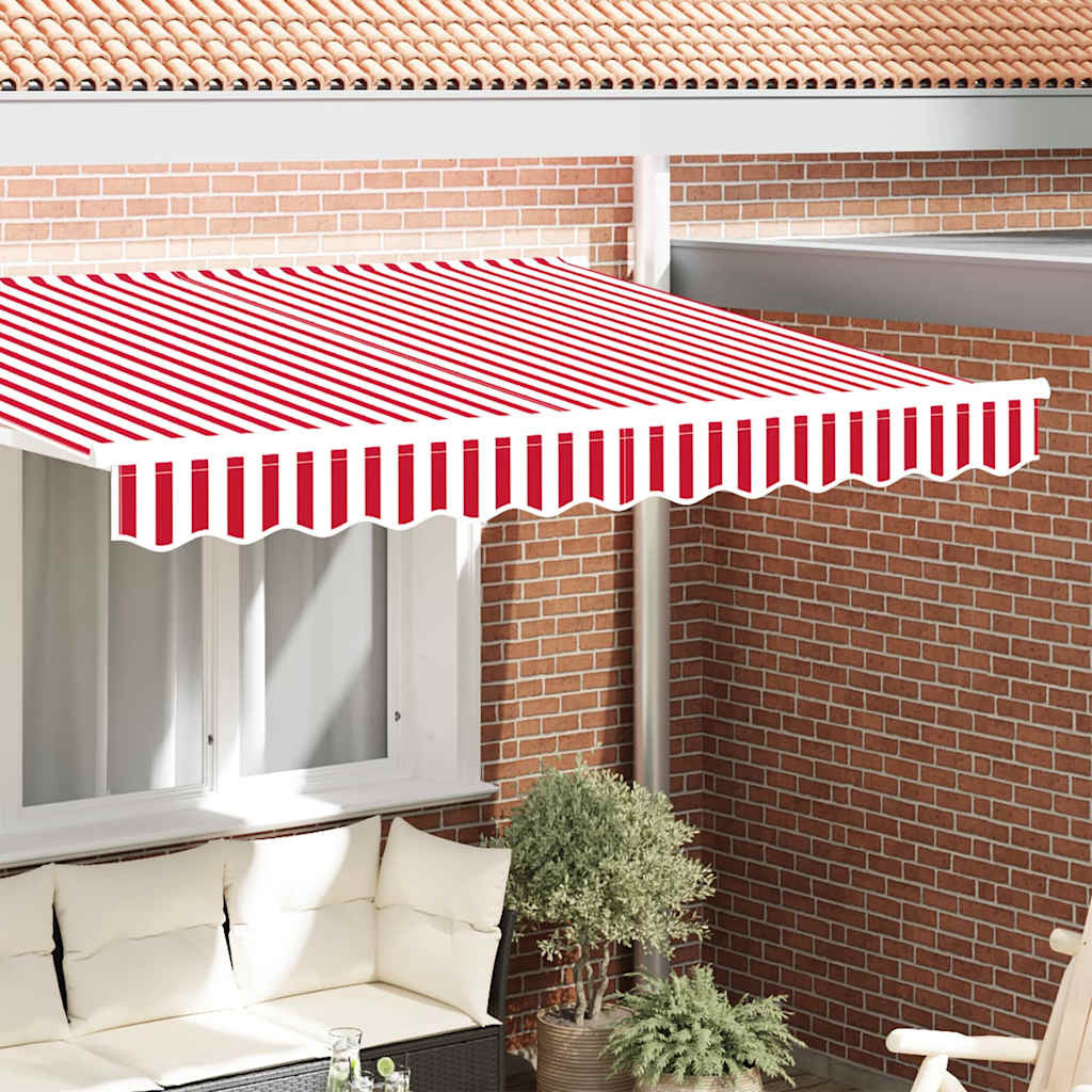 vidaXL Markisenschürzen-Ersatz Rot und Weiß 230 x 20 cm Polyester
