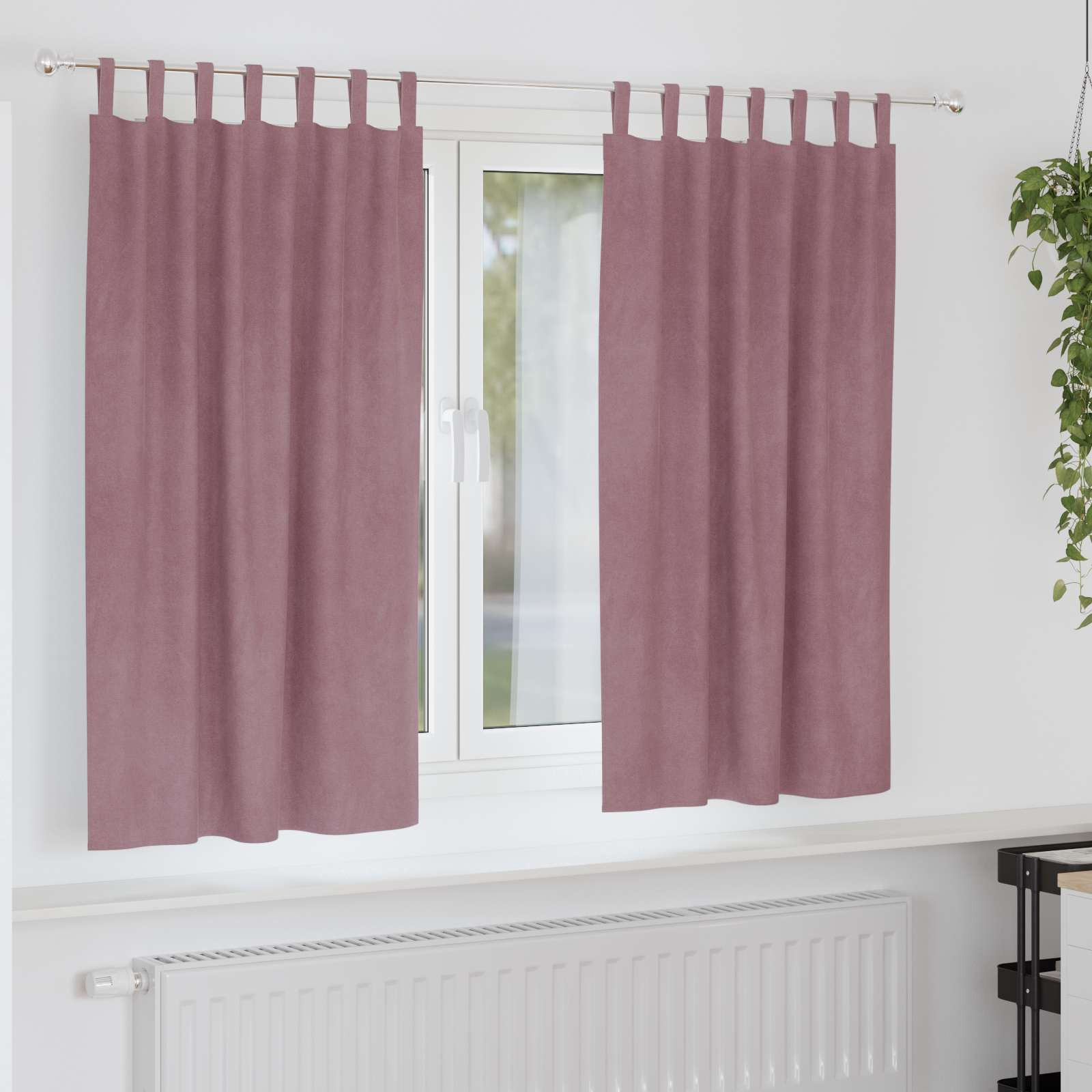 vidaXL Verdunkelungsvorhänge 2 pcs Dunkelrosa 140 x 175 cm Samt