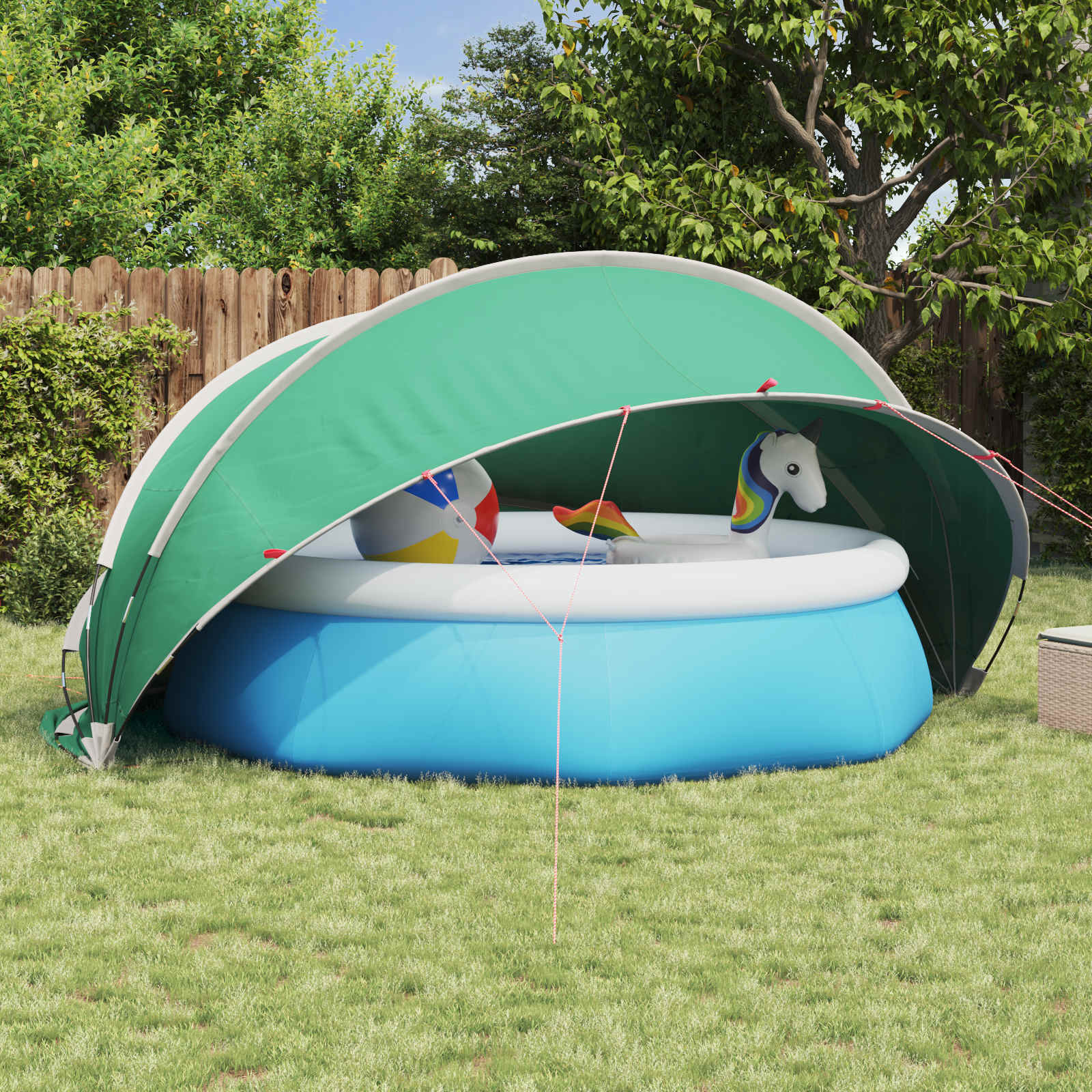 vidaXL Pool-Dome 405 x 405 x 192 cm 185T Polyester mit PU-Beschichtung