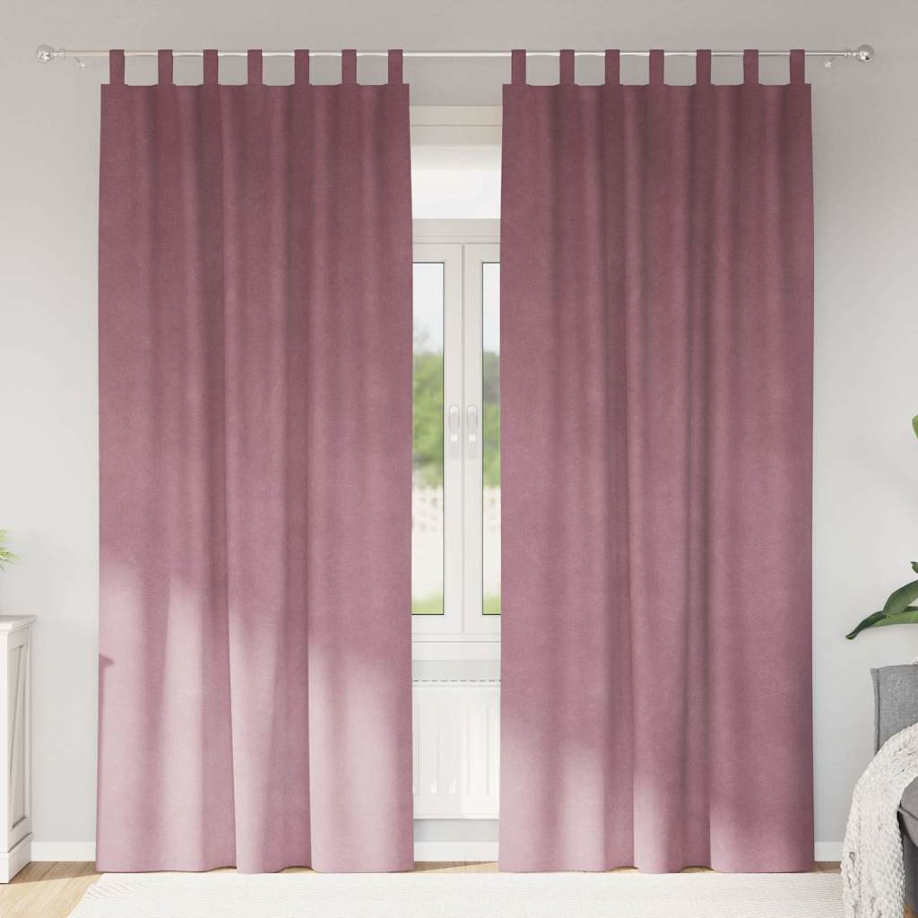 vidaXL Verdunkelungsvorhänge 2 pcs Dunkelrosa 140 x 225 cm Samt