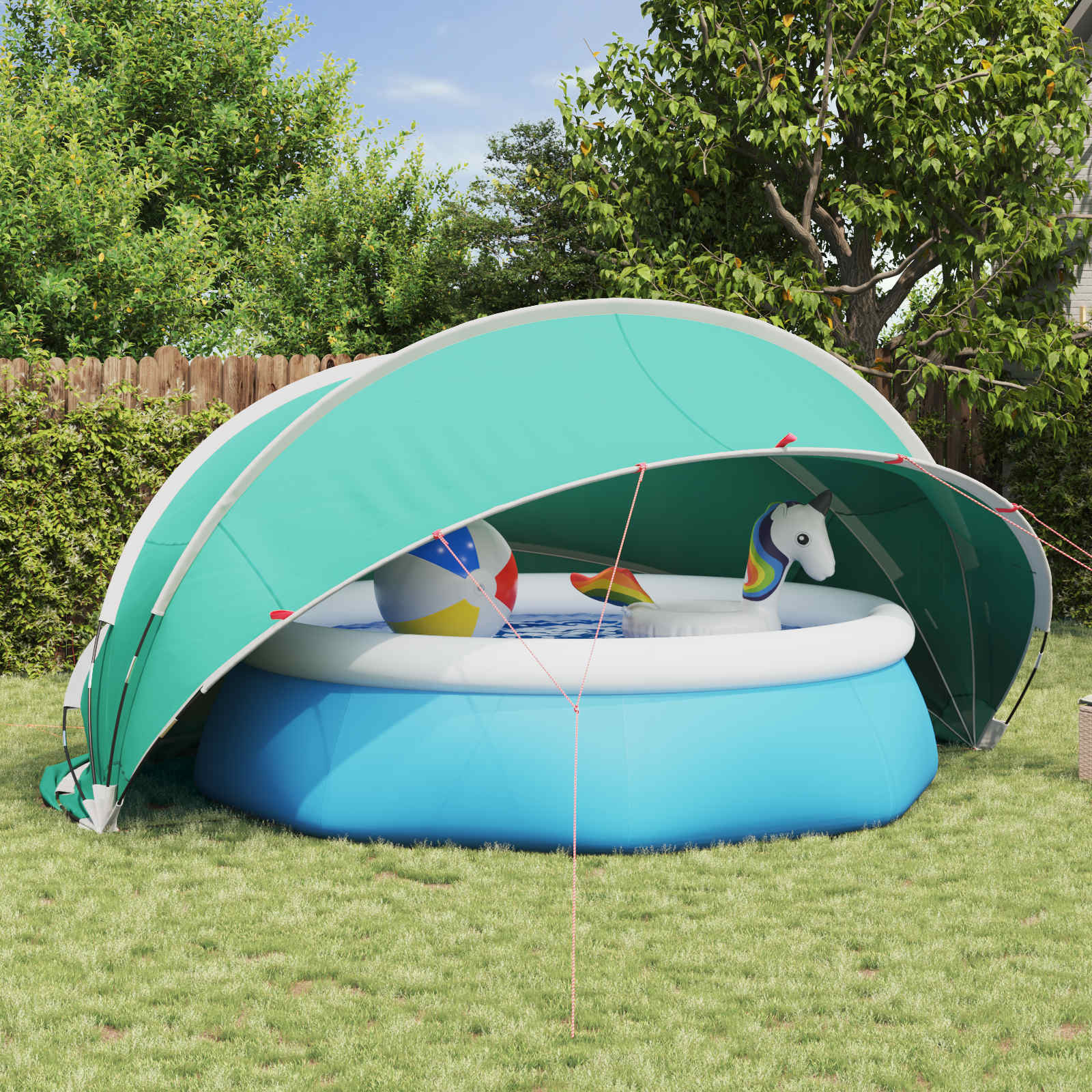 vidaXL Pool-Dome 430 x 430 x 210 cm 185T Polyester mit PU-Beschichtung