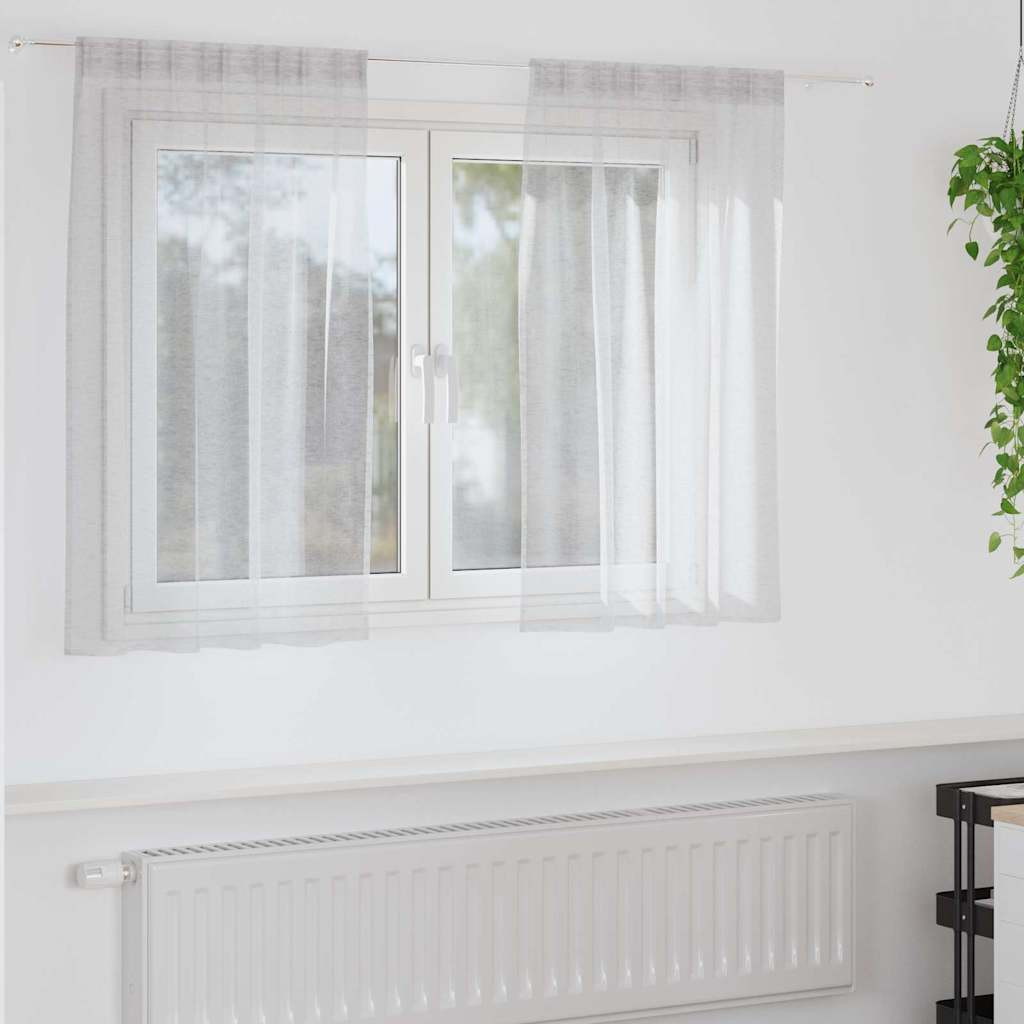 vidaXL Voile-Vorhang 2 pcs Hellgrau 140 x 140 cm Polyester
