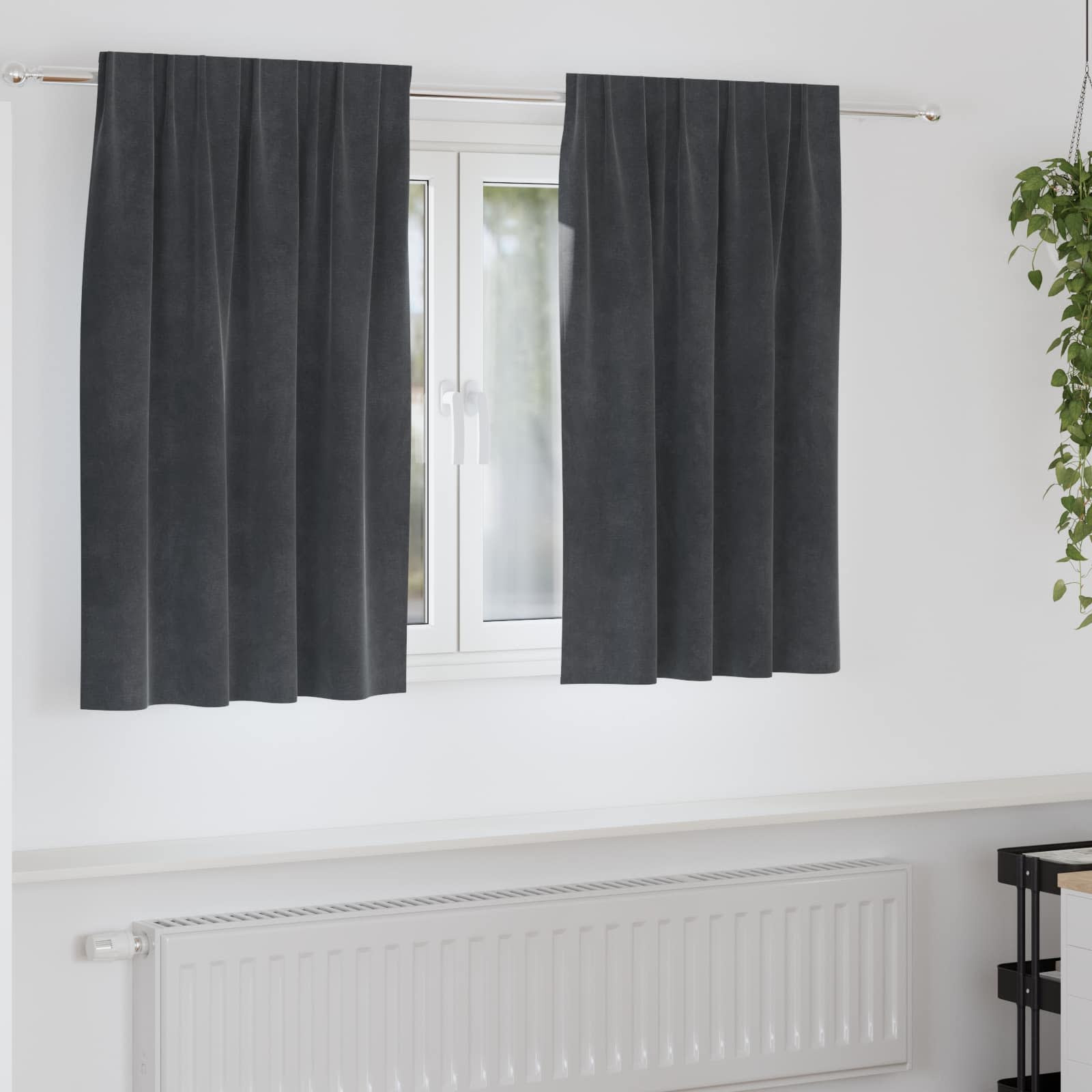 vidaXL Verdunkelungsvorhänge 2 pcs Hellgrau 140 x 140 cm Samt
