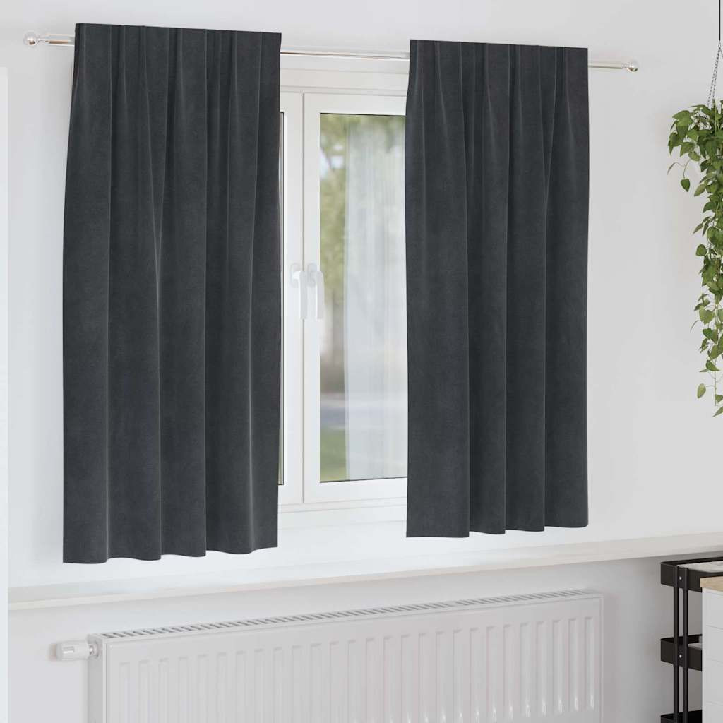 vidaXL Verdunkelungsvorhänge 2 pcs Hellgrau 140 x 175 cm Samt