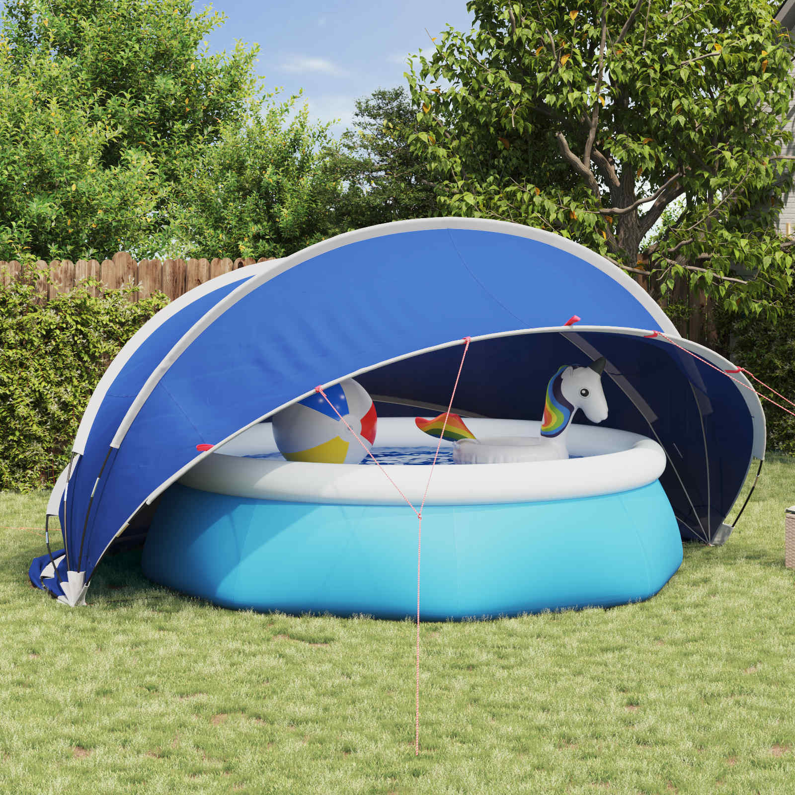 vidaXL Pool-Dome 472 x 460 x 229 cm 185T Polyester mit PU-Beschichtung