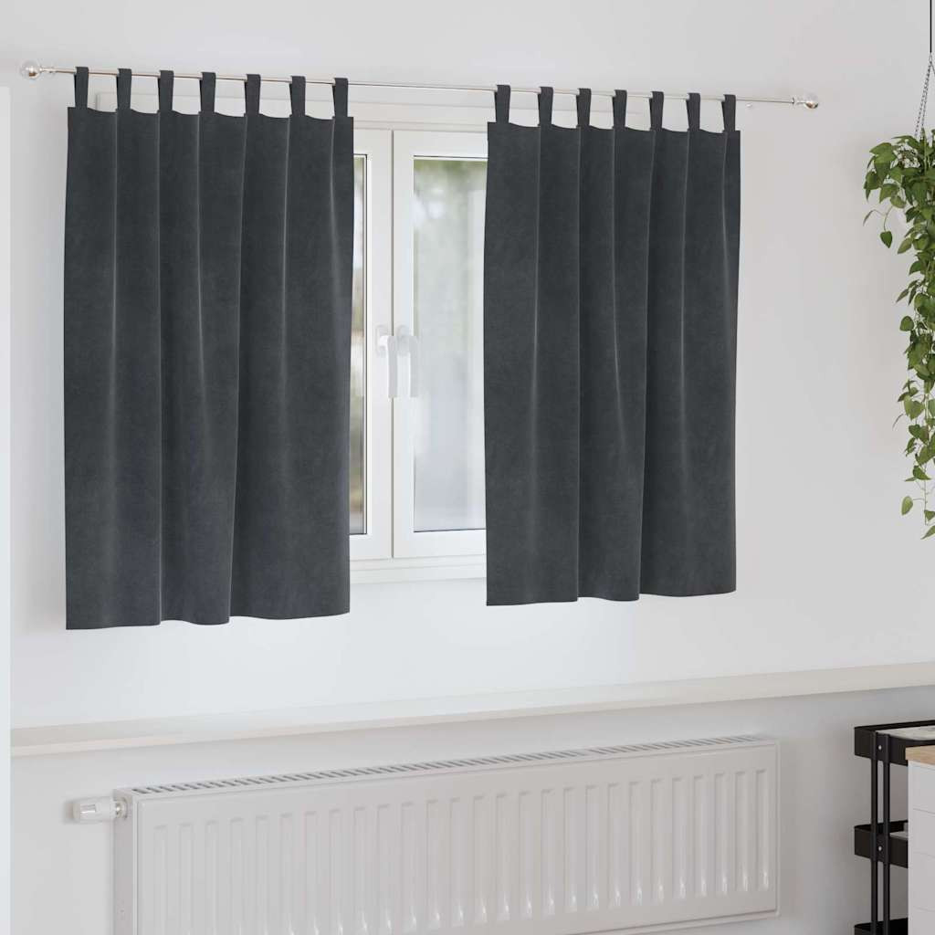 vidaXL Verdunkelungsvorhänge 2 pcs Hellgrau 140 x 140 cm Samt