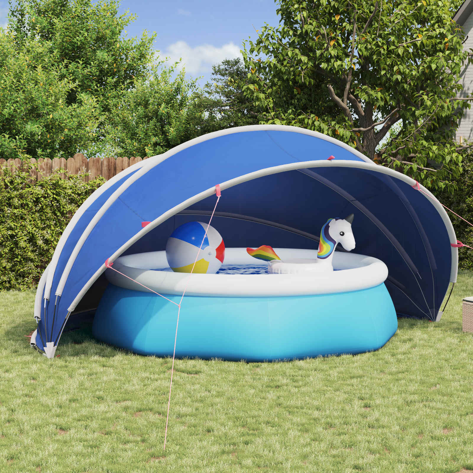 vidaXL Pool-Dome 500 x 500 x 236 cm 185T Polyester mit PU-Beschichtung