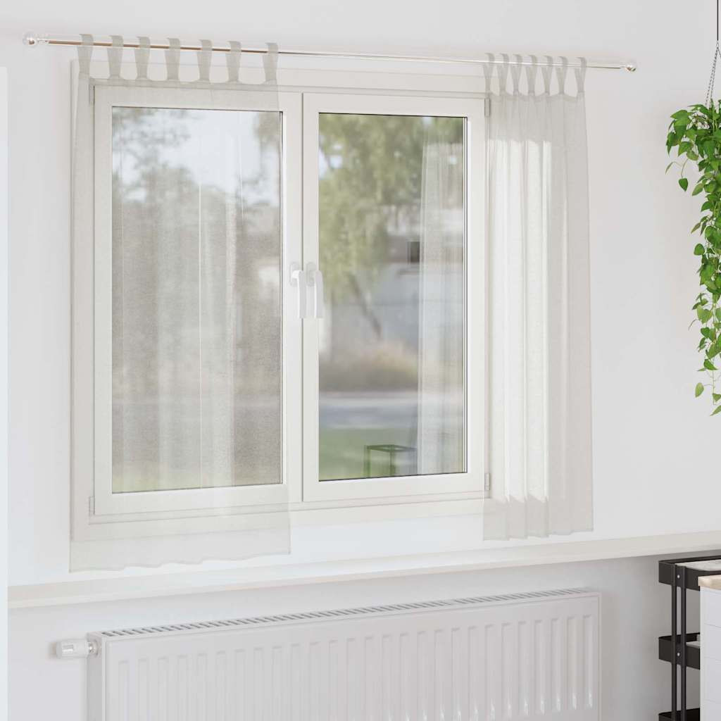 vidaXL Voile-Vorhang mit Vorhängen 2 pcs Creme 175 x 140 cm Polyester