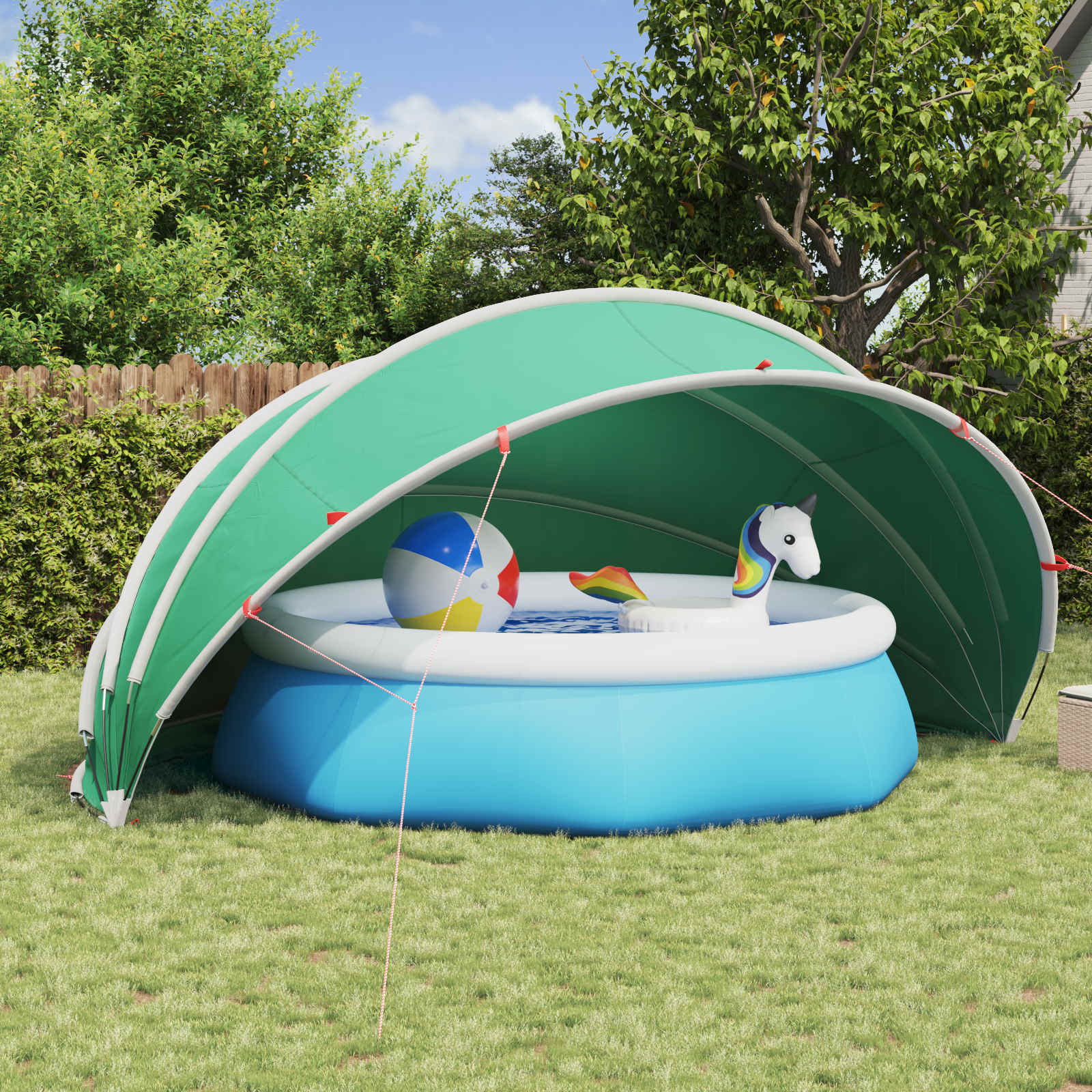 vidaXL Pool-Dome 500 x 500 x 236 cm 185T Polyester mit PU-Beschichtung