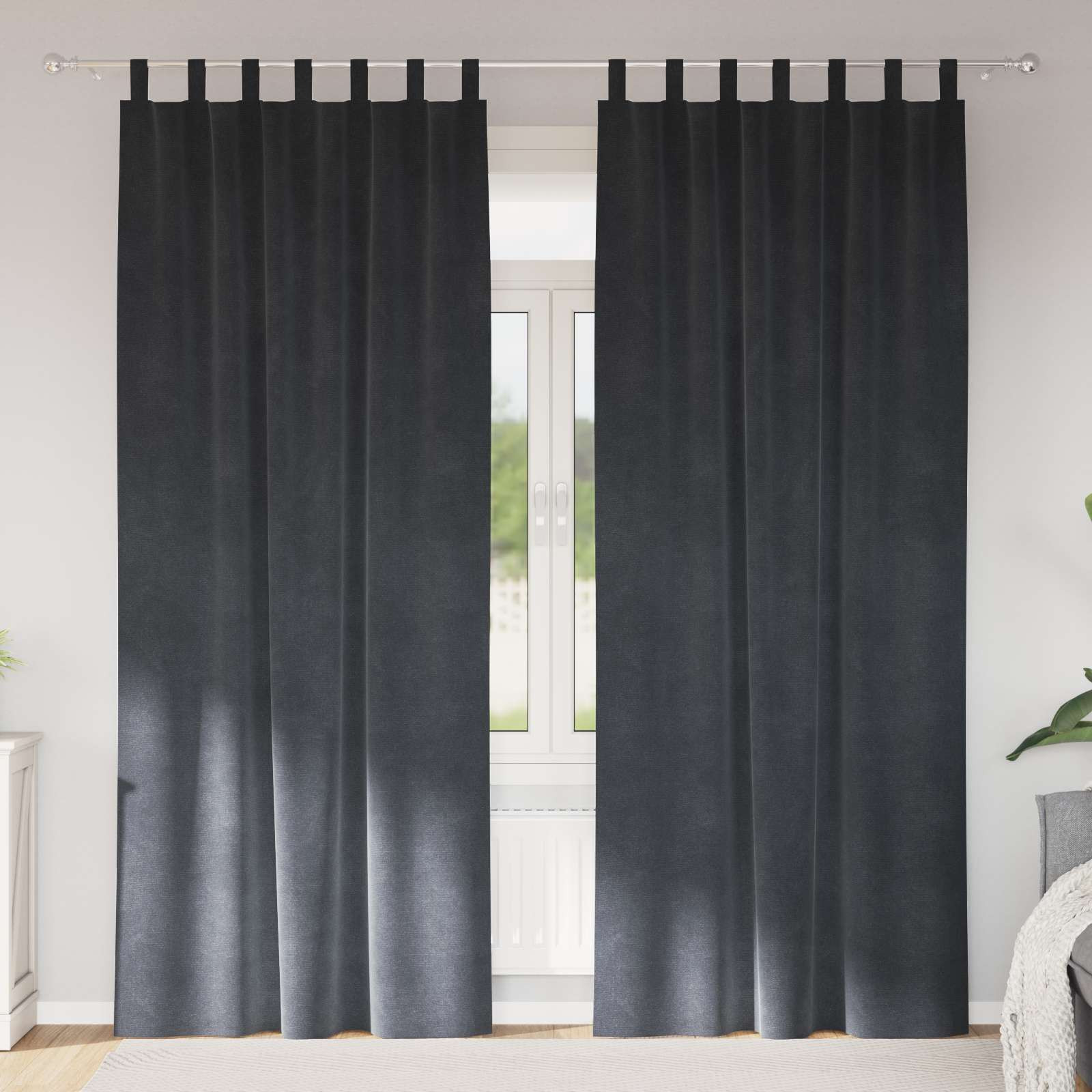 vidaXL Verdunkelungsvorhänge 2 pcs Hellgrau 140 x 260 cm Samt