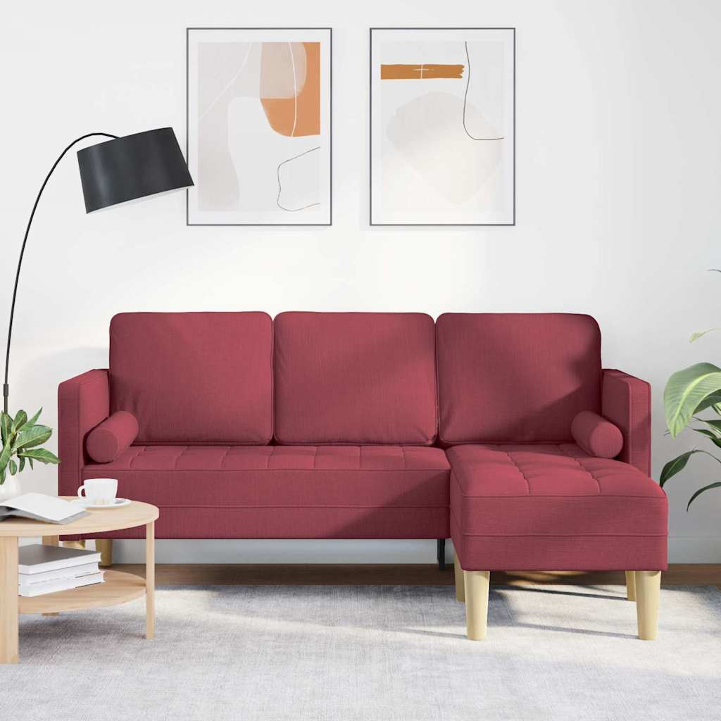 vidaXL Sofa Set mit Kissen Weinrot Polyester