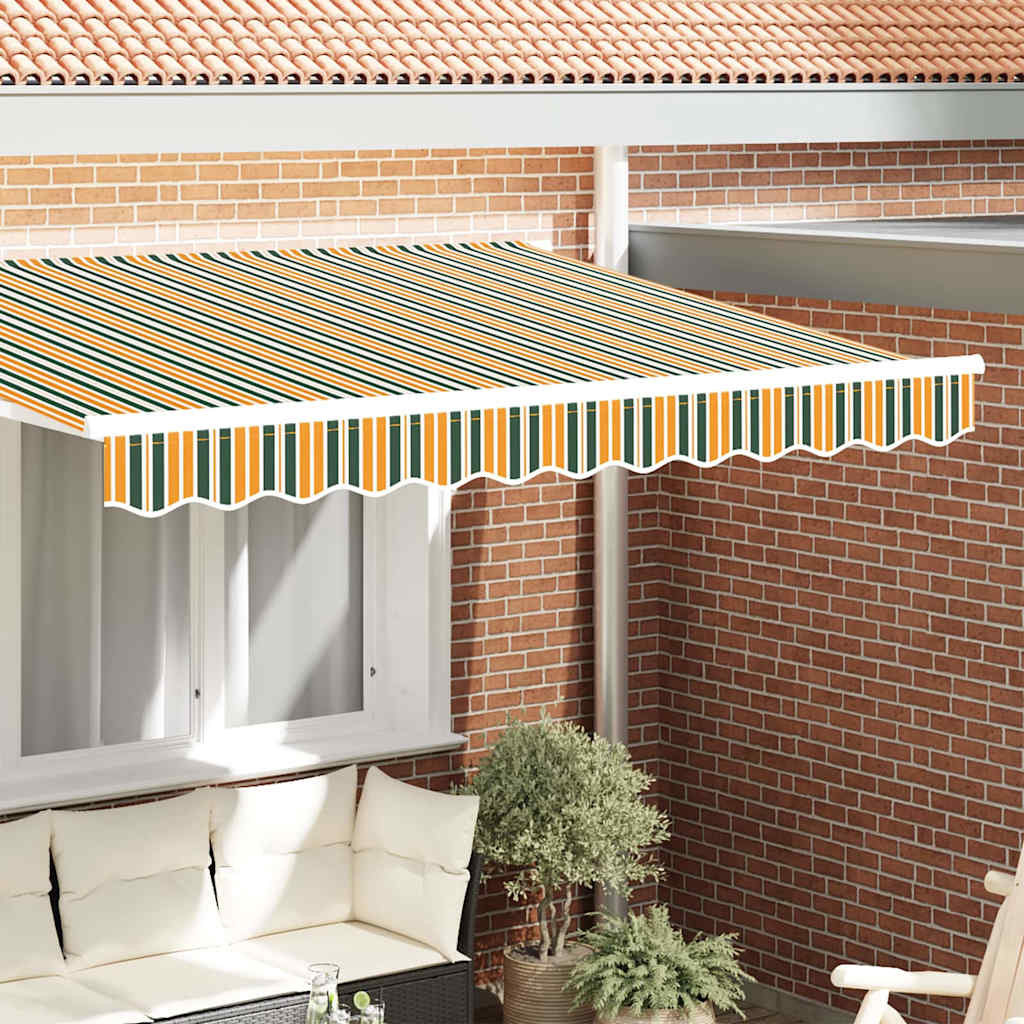 vidaXL Markisenschürzen-Ersatz Grün und Gelb 330 x 20 cm Polyester