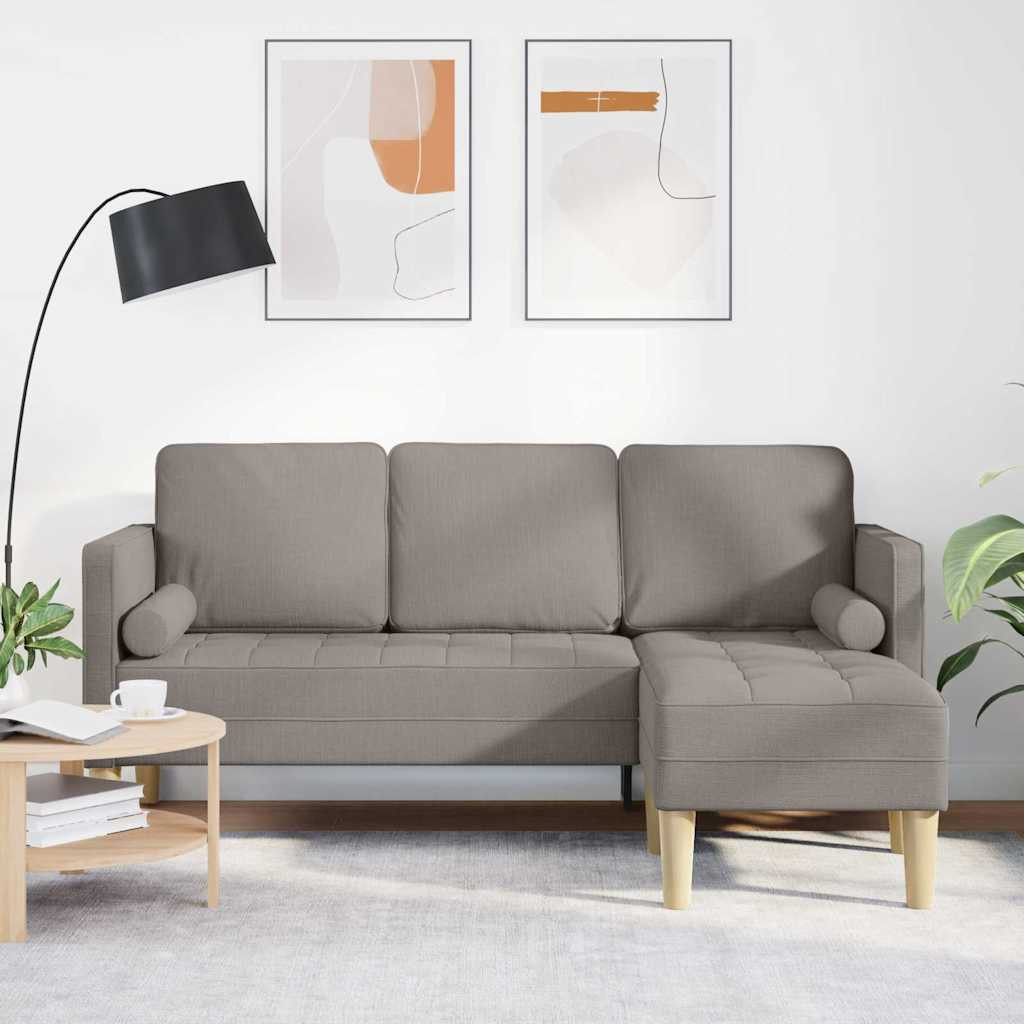 vidaXL Sofa Set mit Kissen Taupe Polyester