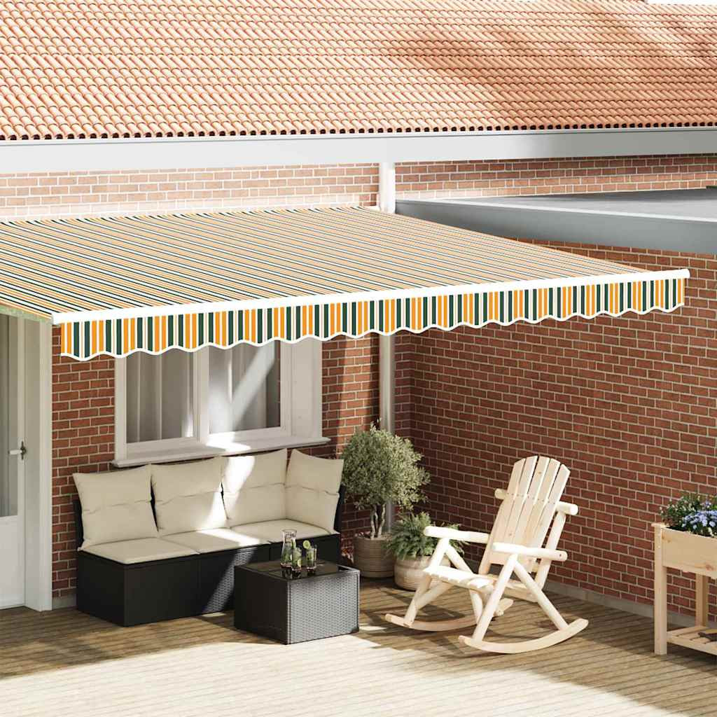 vidaXL Markisenschürzen-Ersatz Grün und Gelb 430 x 20 cm Polyester