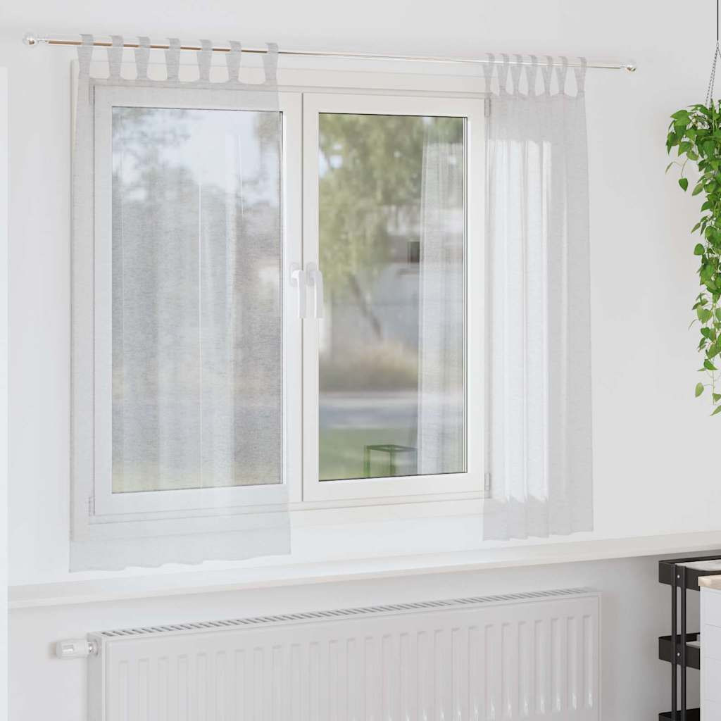 vidaXL Voile-Vorhang 2 pcs Hellgrau 175 x 140 cm Polyester