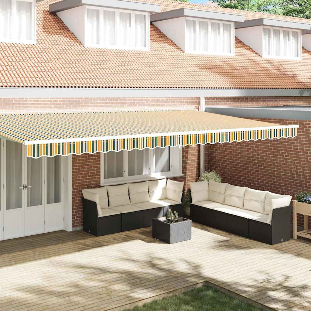 vidaXL Markisenschürzen-Ersatz Grün und Gelb 580 x 20 cm Polyester