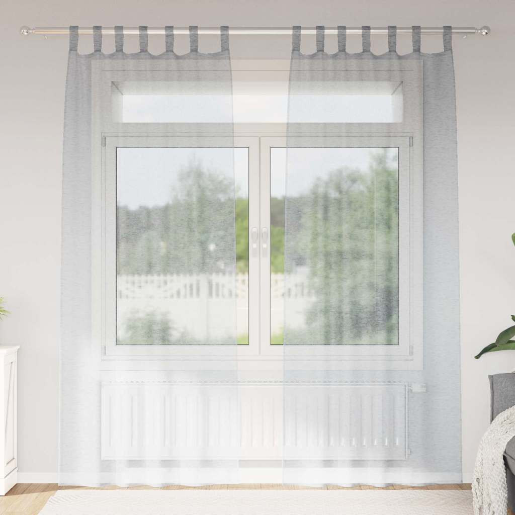 vidaXL Voile-Vorhang 2 pcs Dunkelgrau 245 x 140 cm Polyester