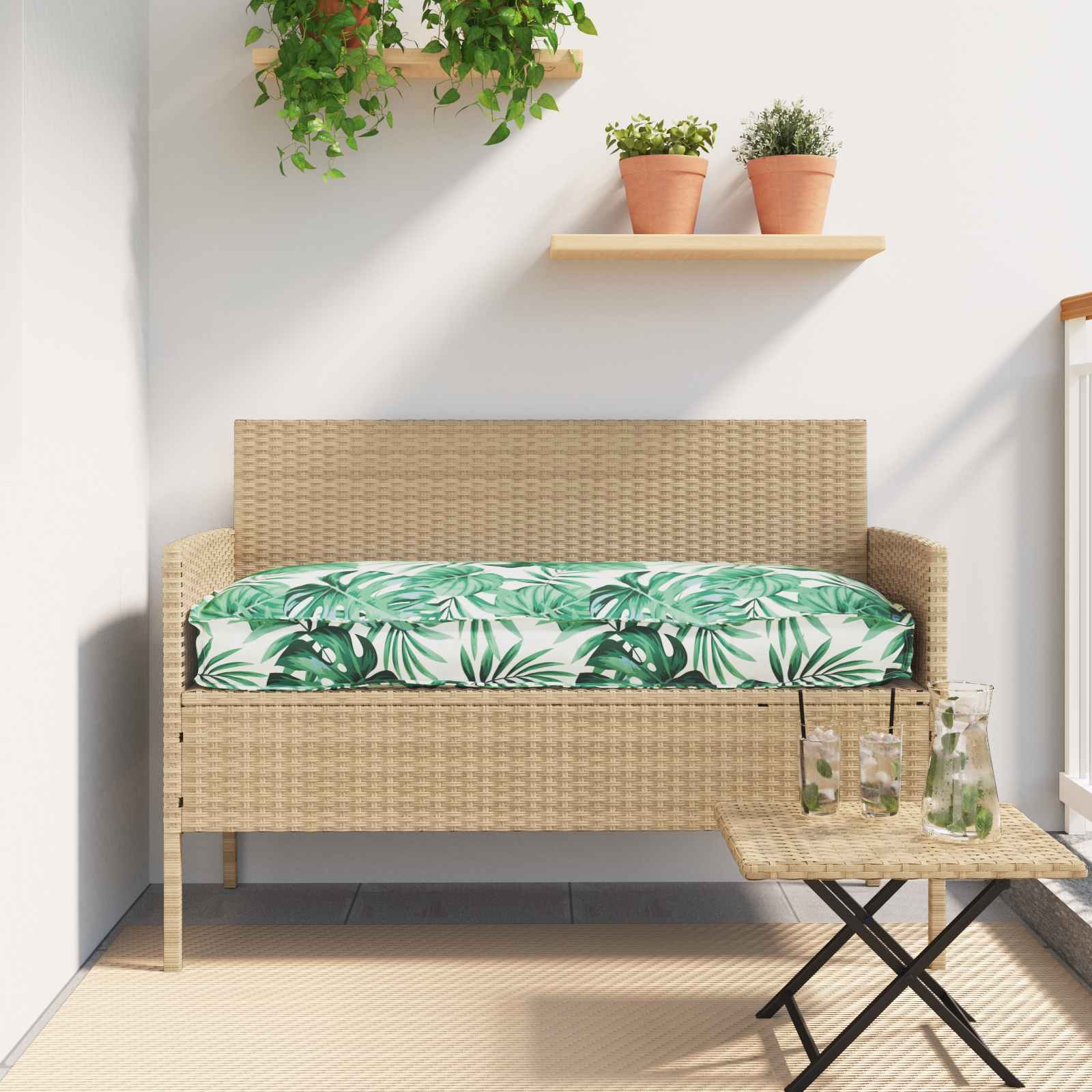 vidaXL Kissen Blattmuster 120 x 60 x 12 cm Oxford-Stoff Blatt