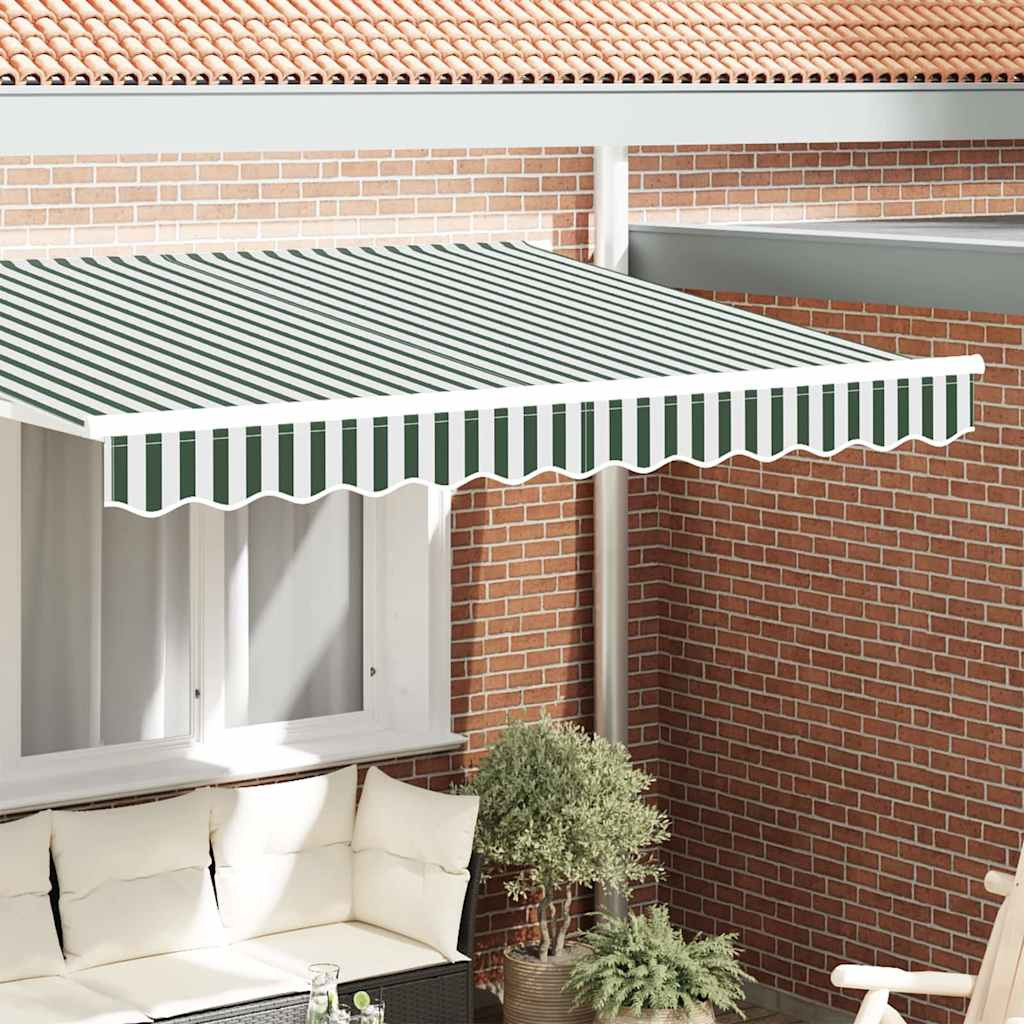 vidaXL Markisenschürzen-Ersatz Grün und Weiß 330 x 20 cm Polyester