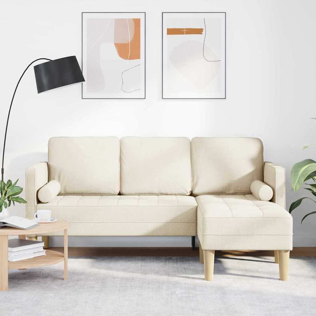 vidaXL Sofa Set mit Kissen Leinen Polyester