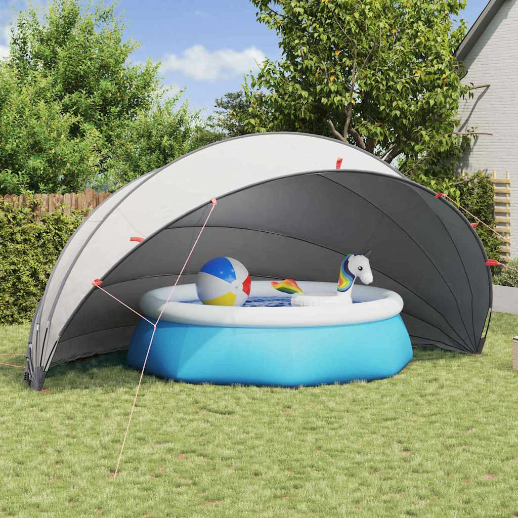 vidaXL Pool-Dome Grau und Orange 592 x 590 x 275 cm