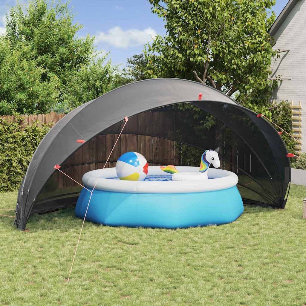 vidaXL Pool-Dome Schwarz 592 x 590 x 275 cm