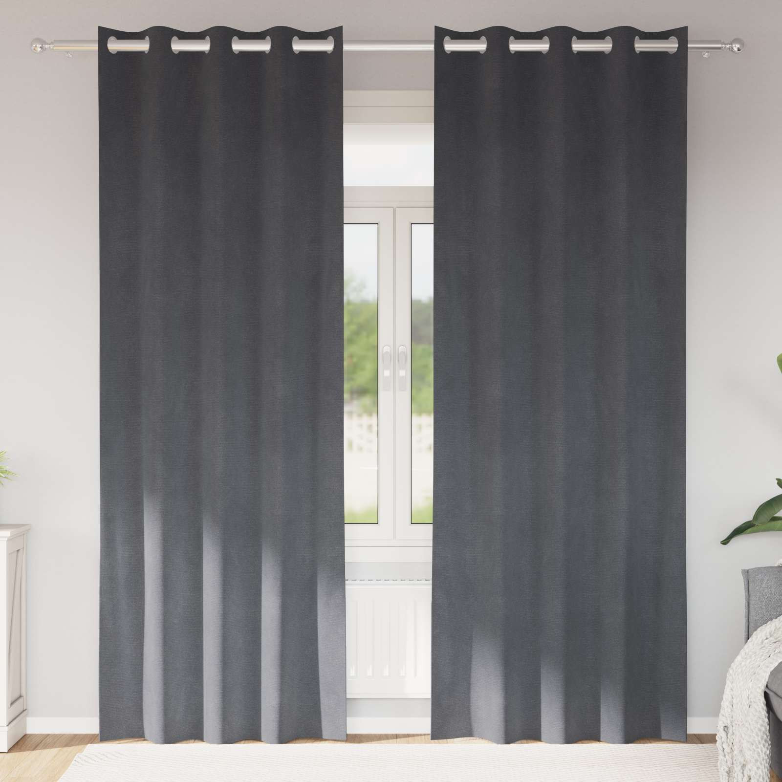 vidaXL Verdunkelungsvorhänge 2 pcs Hellgrau 140 x 225 cm Samt
