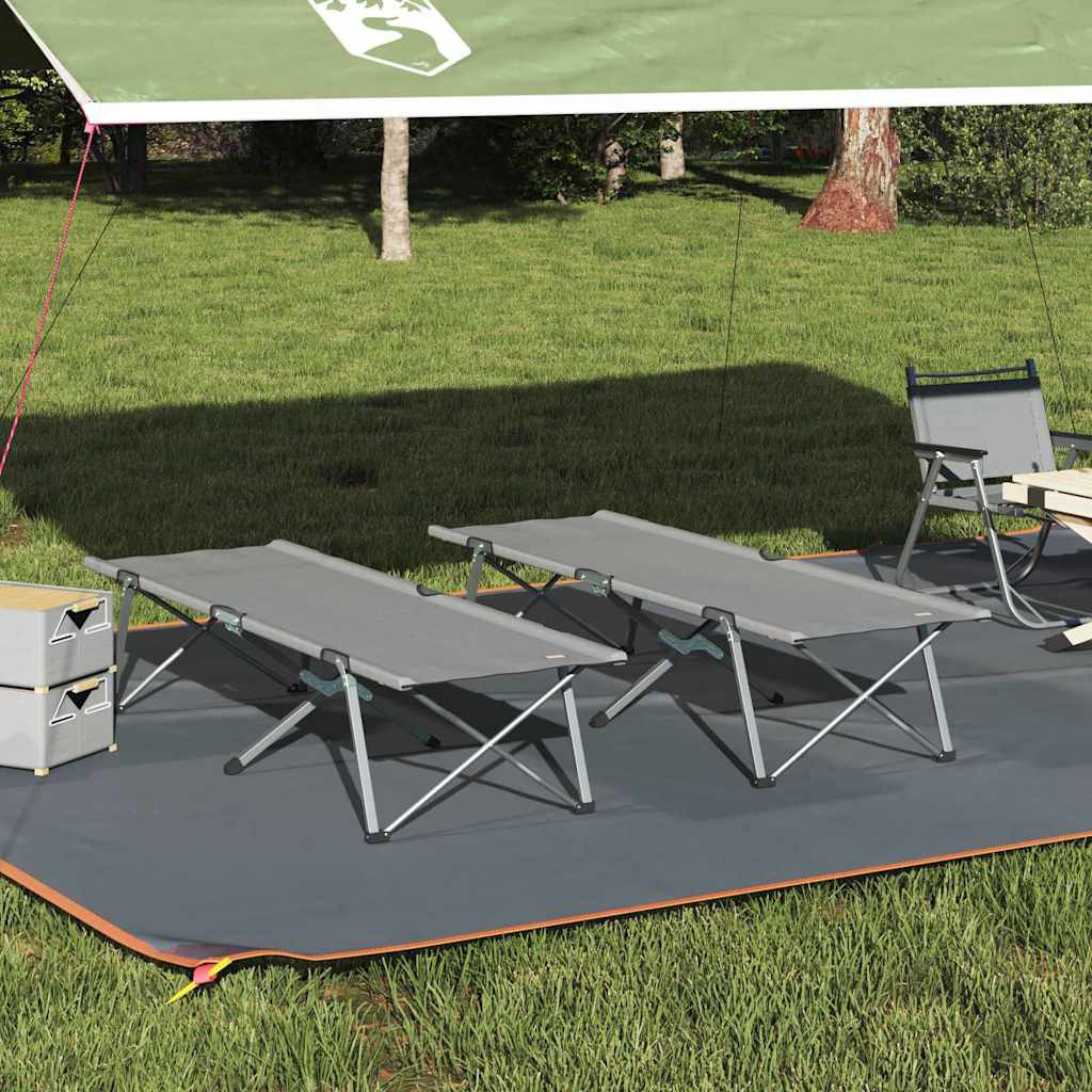 vidaXL Klapp Schlafbett fürs Camping 2 pcs Grau 194 x 62,5 x 42,5 cm