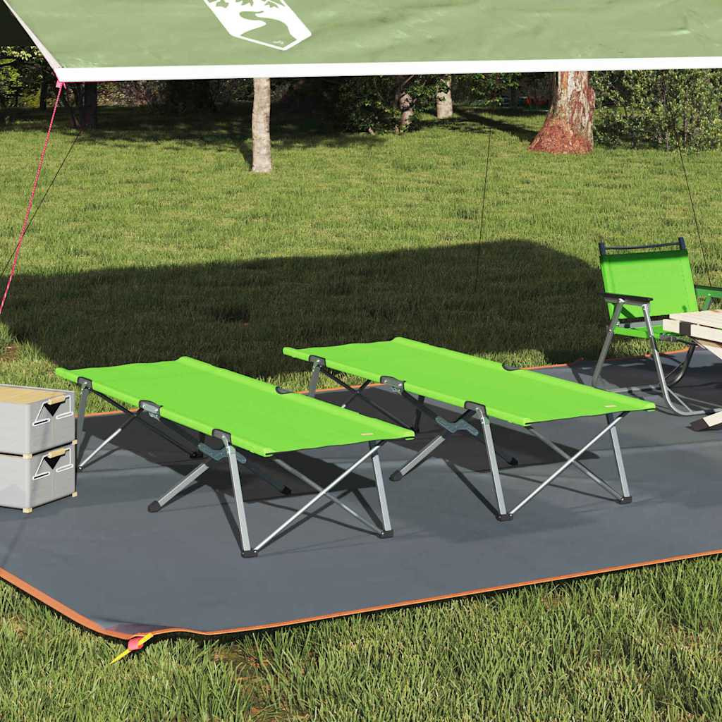 vidaXL Klapp Schlafbett fürs Camping 2 pcs Grün 194 x 62,5 x 42,5 cm