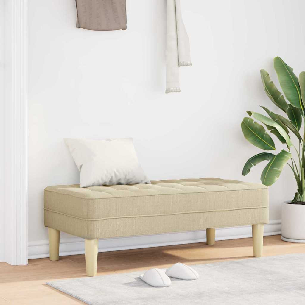 vidaXL Bank mit Kissen Creme 113 x 57 x 39 cm Stoff