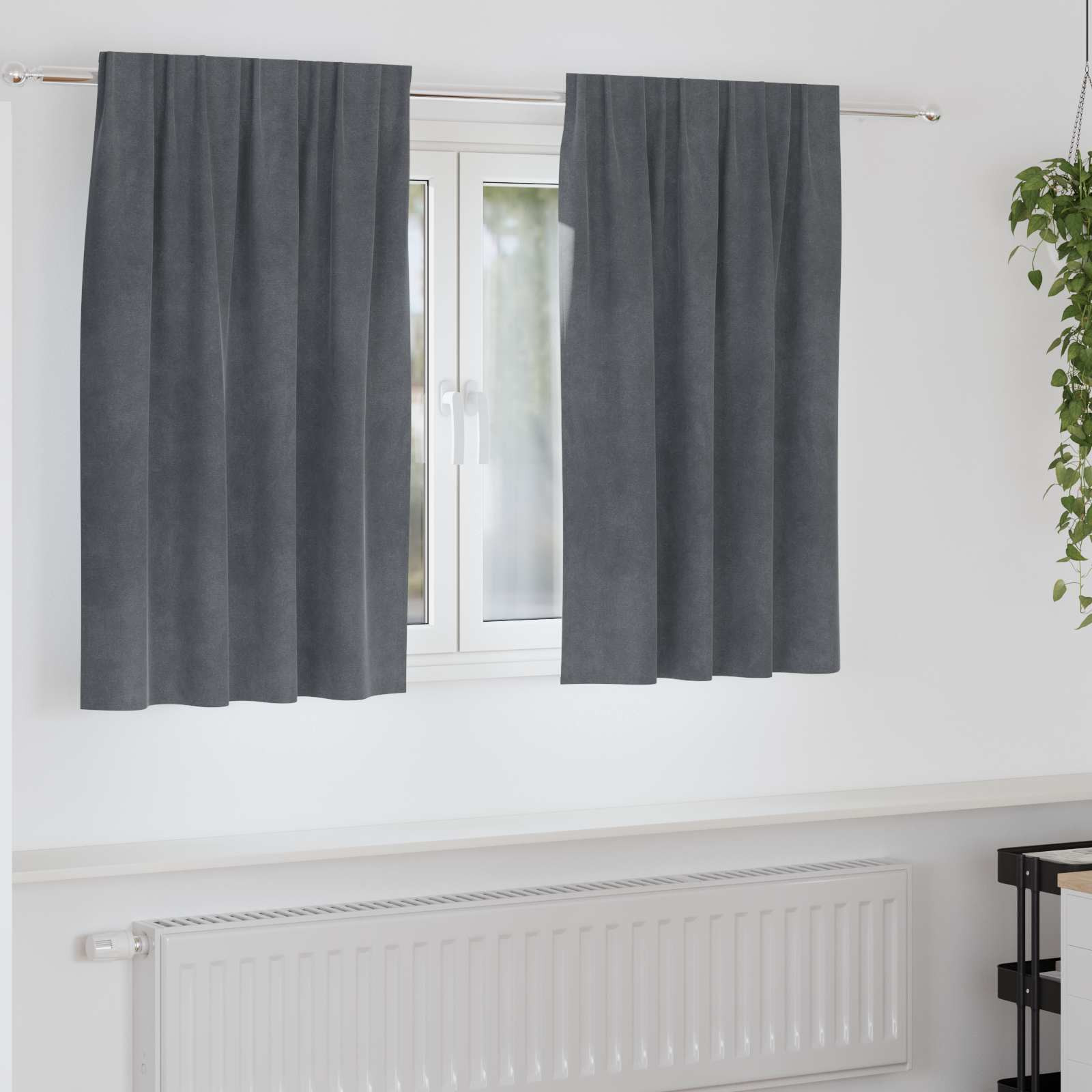 vidaXL Verdunkelungsvorhänge 2 pcs Hellgrau 140 x 140 cm Samt