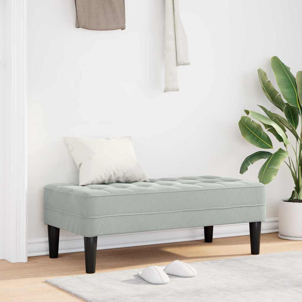 vidaXL Bank mit Kissen Hellgrau 113 x 57 x 39 cm Samt