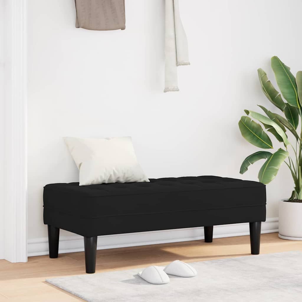 vidaXL Bank mit Kissen Schwarz 113 x 57 x 39 cm Samt